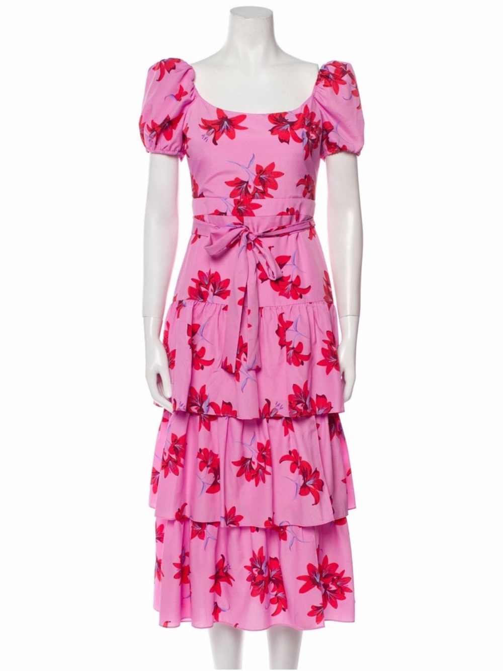Likely Lottie Puff-Sleeve Floral Midi Dress